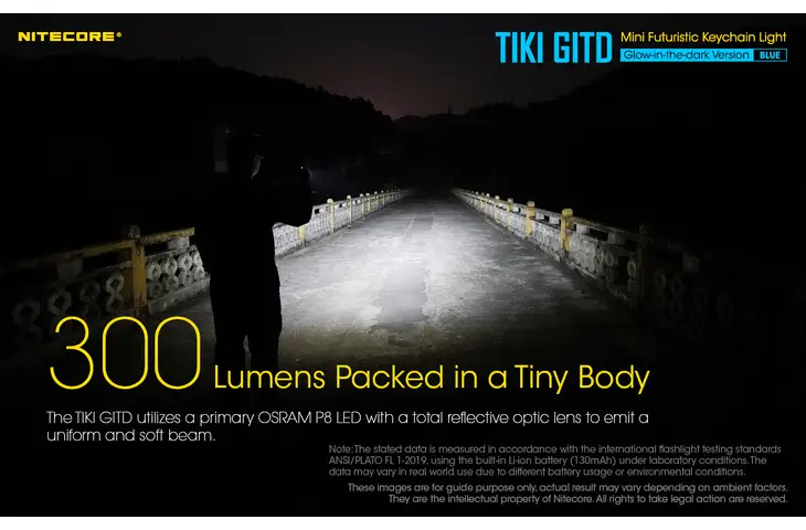 Nitecore TIKI GITD OSRAM P8 LED Rechargeable Keychain Flashlight — 2 models - view 8